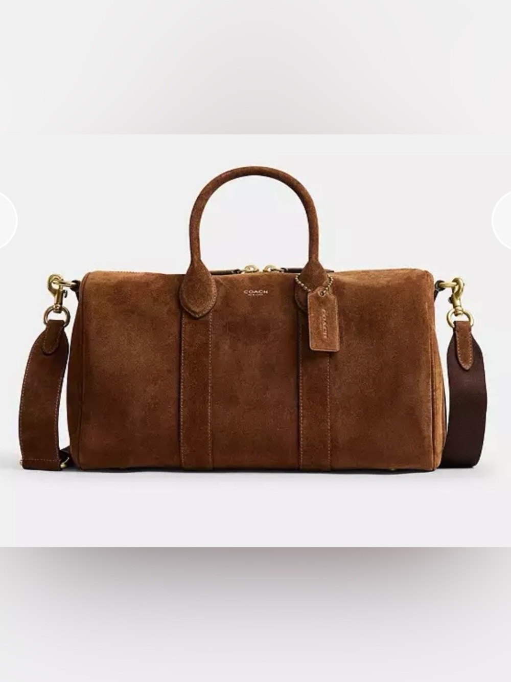 Coach Warm Brown Suede Compass 35 NWT